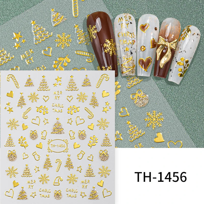 3D Laser Sakura Flower Nail Sticker