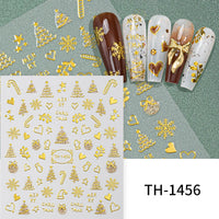 3D Laser Sakura Flower Nail Sticker