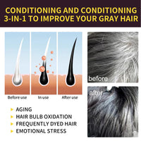 Hair Dye Shampoo 3in1 Darkening Hairs Instant Gray To Black