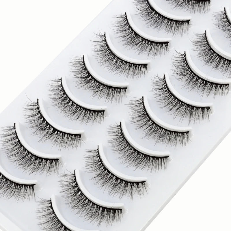 NEW 10 Pairs Natural Long False Eyelashes