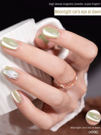 Glass Cat Magnet White Nails