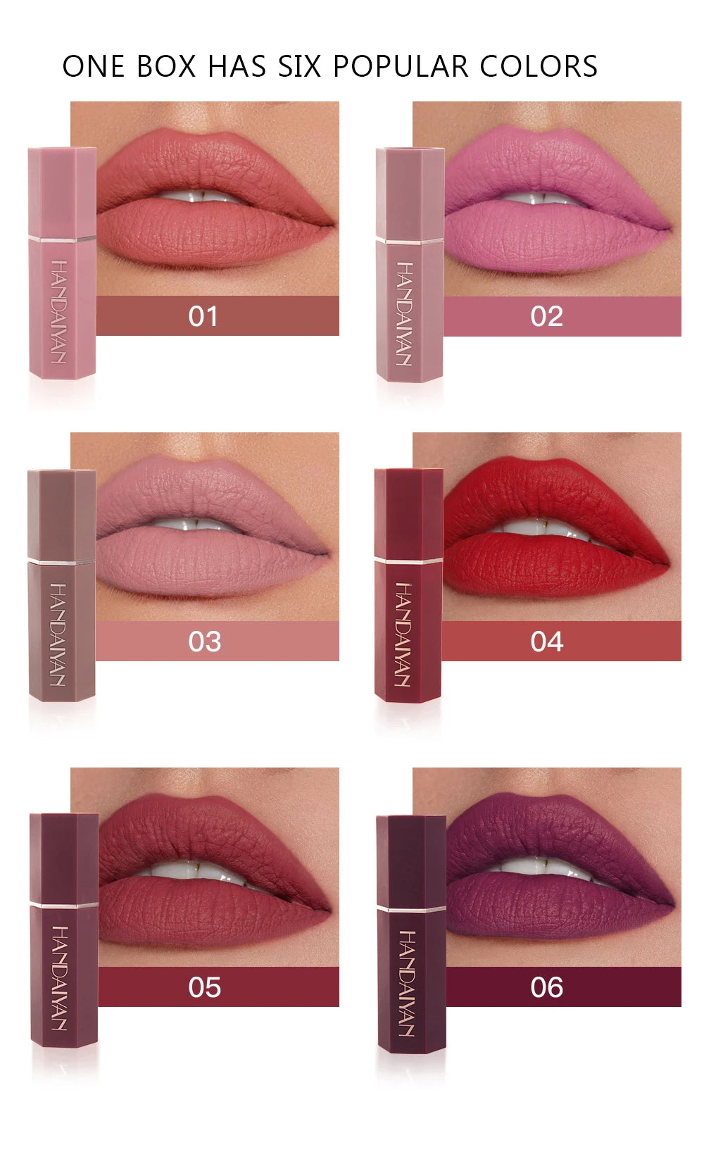 6-Color Matte Lipstick