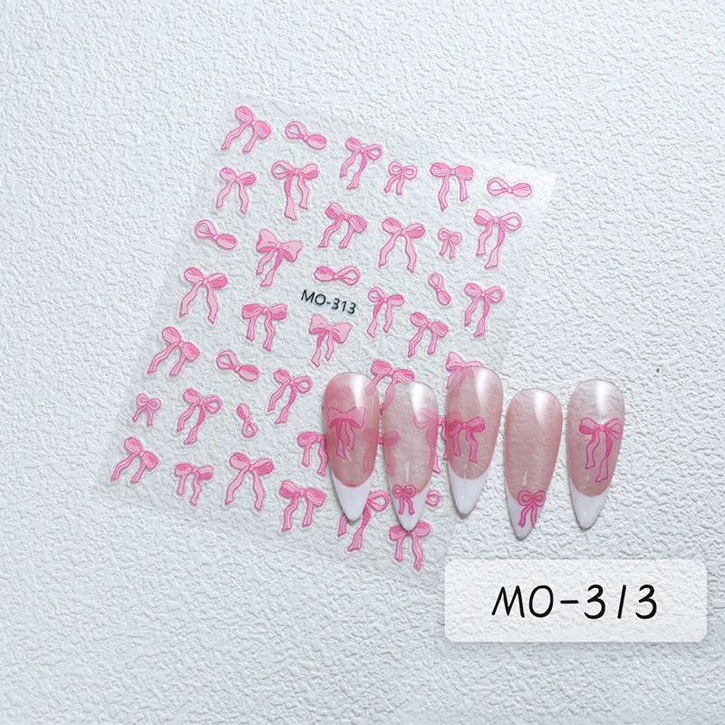 3D Laser Sakura Flower Nail Sticker