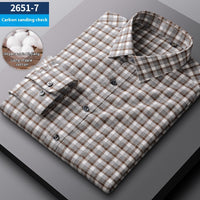 Men's Spring And Autumn Coat Casual Cotton Brushed Plaid Shirt