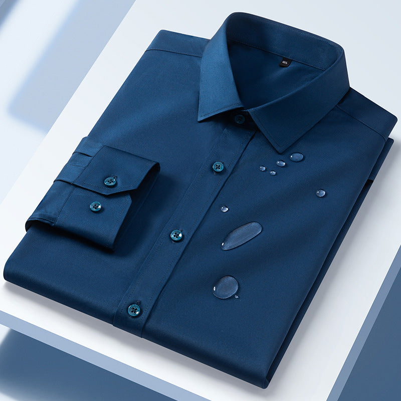 Non-ironing Ice Silk Four Seasons Men's Shirt