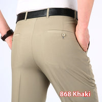 Men's Suit Pants High Waist Loose Business Formal Wear