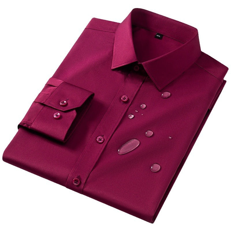 Non-ironing Ice Silk Four Seasons Men's Shirt