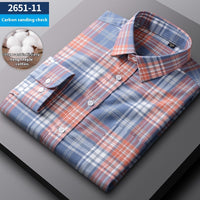 Men's Spring And Autumn Coat Casual Cotton Brushed Plaid Shirt