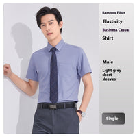 Bamboo Fiber Business Short Sleeve Non-ironing Stretch Shirt