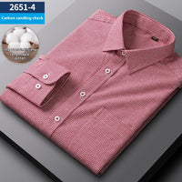 Men's Spring And Autumn Coat Casual Cotton Brushed Plaid Shirt