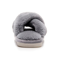 Cross Woven Woolen Slippers For Indoor Use In Winter