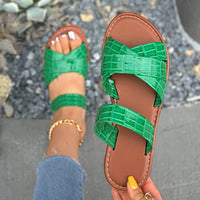 Plus Size Slippers Cross-strap Flat Slippers