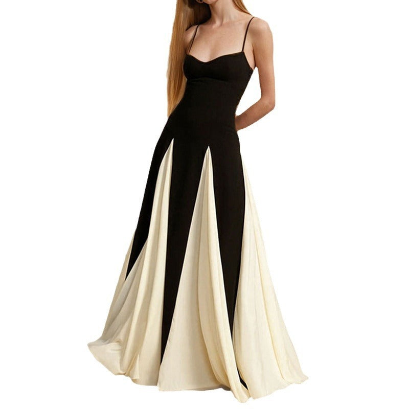 Fashion Temperament Camisole Contrast Color Loose Dress