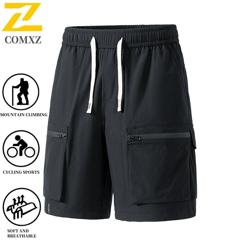 Summer Casual Shorts Men's Plus Size Elastic Waist Quick-dry Sports Shorts Jogger Fishing Cycling Multi-pocket Overalls Shorts