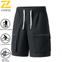 Summer Casual Shorts Men's Plus Size Elastic Waist Quick-dry Sports Shorts Jogger Fishing Cycling Multi-pocket Overalls Shorts