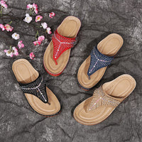 Plus Size Women's Shoes Rhinestone Wedge Slippers