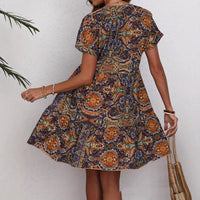 Women's Clothing Printed V-neck Leisure Vacation Style Dress