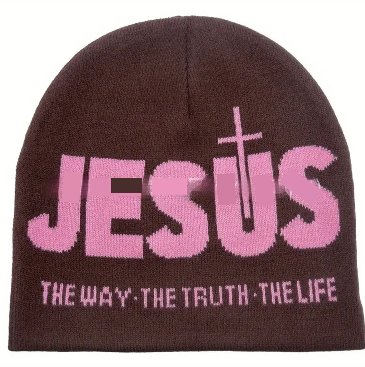 Jacquard Brimless Knitted Hat Letters Autumn And Winter Wool Sleeve Cap