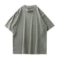 Washed And Worn Heavy Cotton T-shirt Men's Short Sleeve