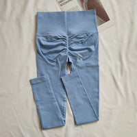 Seamless Sport Yoga High Waist Pants Leggings Sport See Through Yoga Gym Running Quick Dry Pants Scrunch Butt Pants