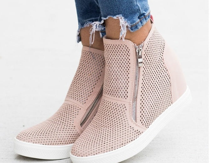Casual shoes round toe hollow size women's shoes
