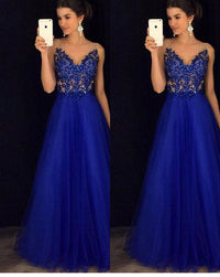 Dress Backless Beaded Ball Elegant Long Dress Blue Chiffon Dress Spot