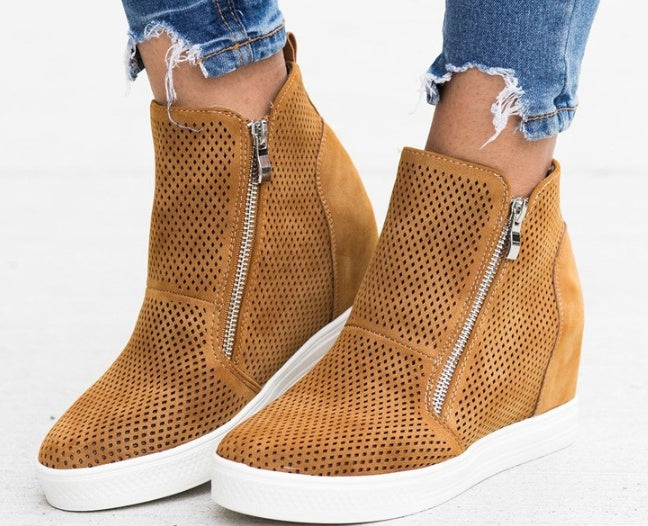 Casual shoes round toe hollow size women's shoes