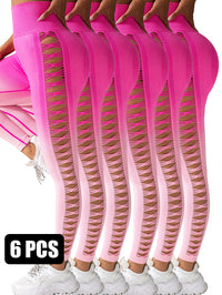 6PACK Gradient Butterfly Cutout Long Pants