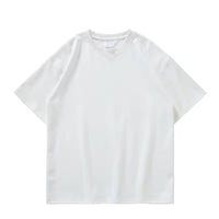 Heavy T-shirt Pure Cotton White 350 Cotton Thickened Thread Neckline Short Sleeve