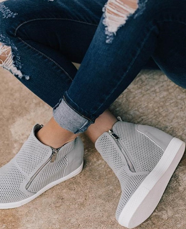 Casual shoes round toe hollow size women's shoes