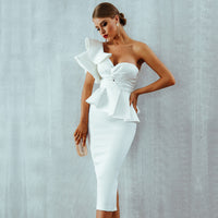 Bandage Dress Rayon Evening Party Dress Women Bodycon Sets
