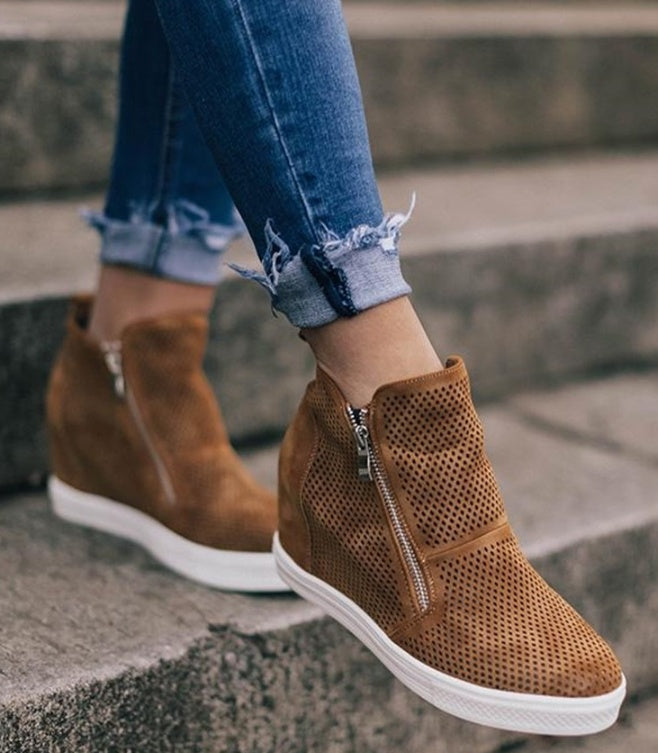 Casual shoes round toe hollow size women's shoes