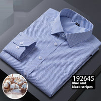 Men's Long-sleeved Plaid Middle-aged Business Square Collar Shirt