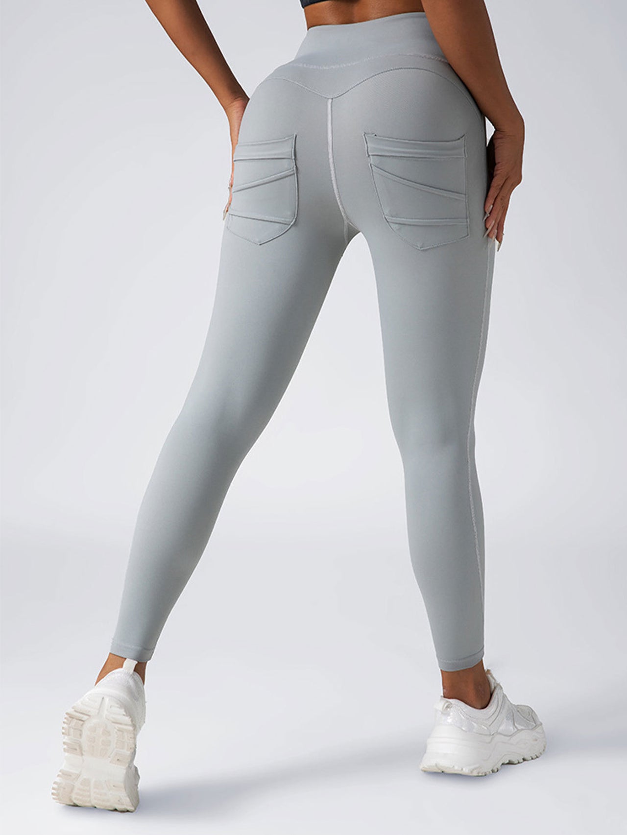 2 Pack High Waist Yoga Pants With Pockets, Tummy Control Workout Running Yoga Leggings For Women