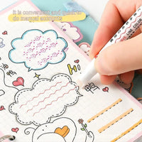 Kawaii Flowers Line Shaped Highlighter Pens, Roller Tip, Curve Liner, Marker for Writing, Journaling,Drawing Stationery, 6Pc Set