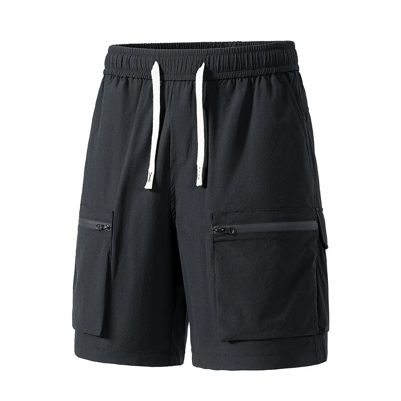 Summer Casual Shorts Men's Plus Size Elastic Waist Quick-dry Sports Shorts Jogger Fishing Cycling Multi-pocket Overalls Shorts