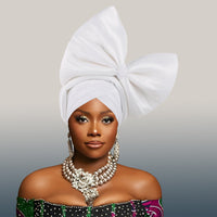African Headdress Wedding Big Bow Tam-o'-shanter Baotou