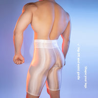 High Elastic Lightweight Breathable Shiny Silky Plastic Leg Belly Contracting Men's Underwear