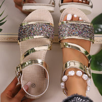 Plus Size Sequin Fashion Buckle Platform Sandals
