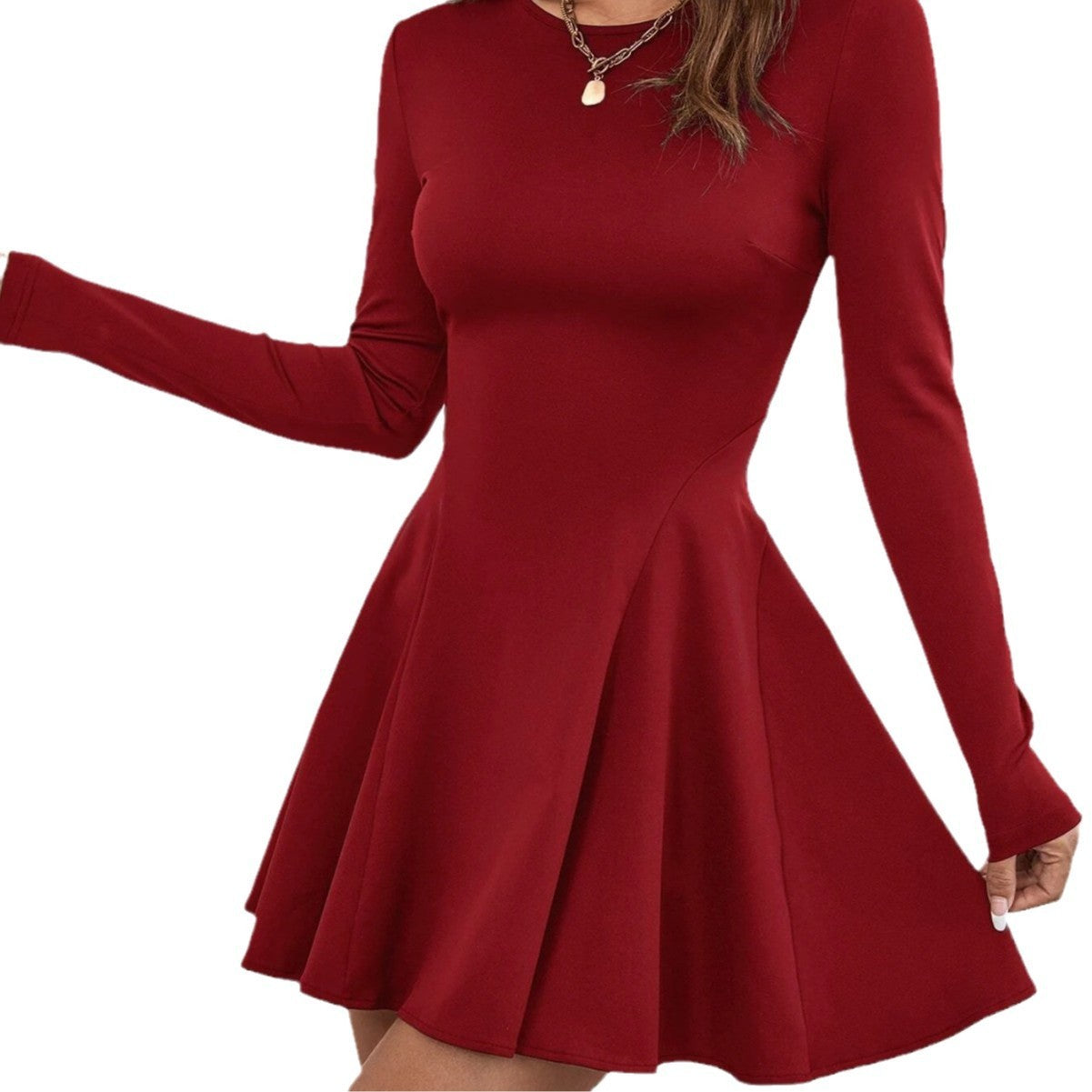European And American Simple Pure Desire Red Dress