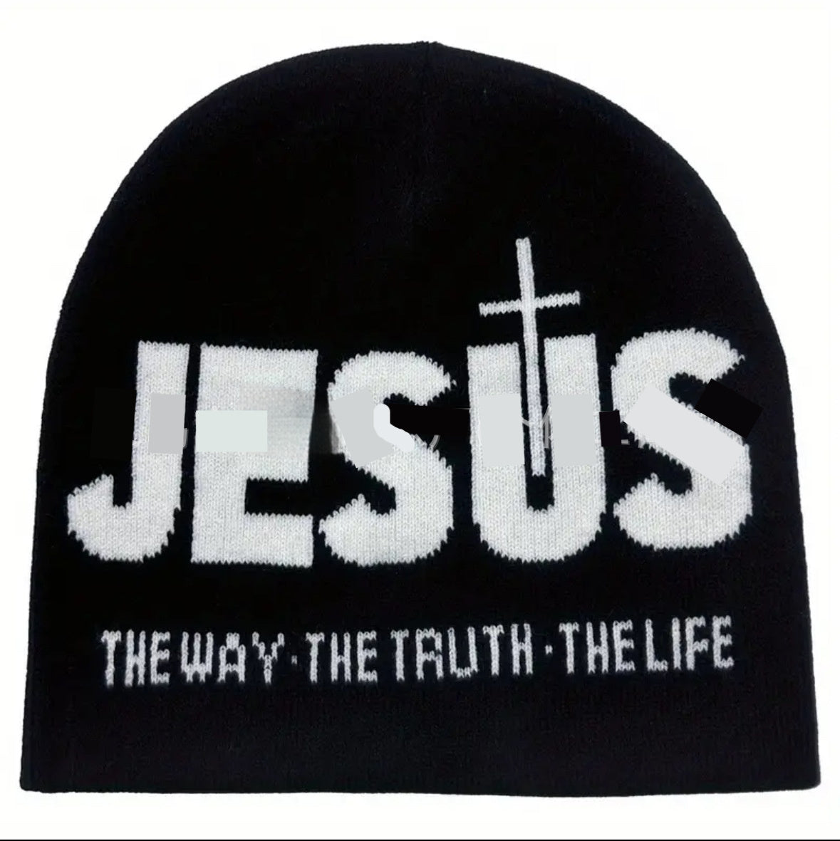 Jacquard Brimless Knitted Hat Letters Autumn And Winter Wool Sleeve Cap