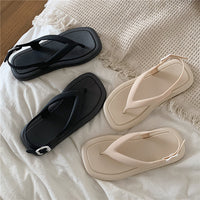 Personalized Simple Solid Color Flip-toe Sandals