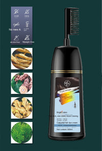 Hair Dye Dark Brown Easy To Comb Color Female Bubble Plant Natural Non-stimulation