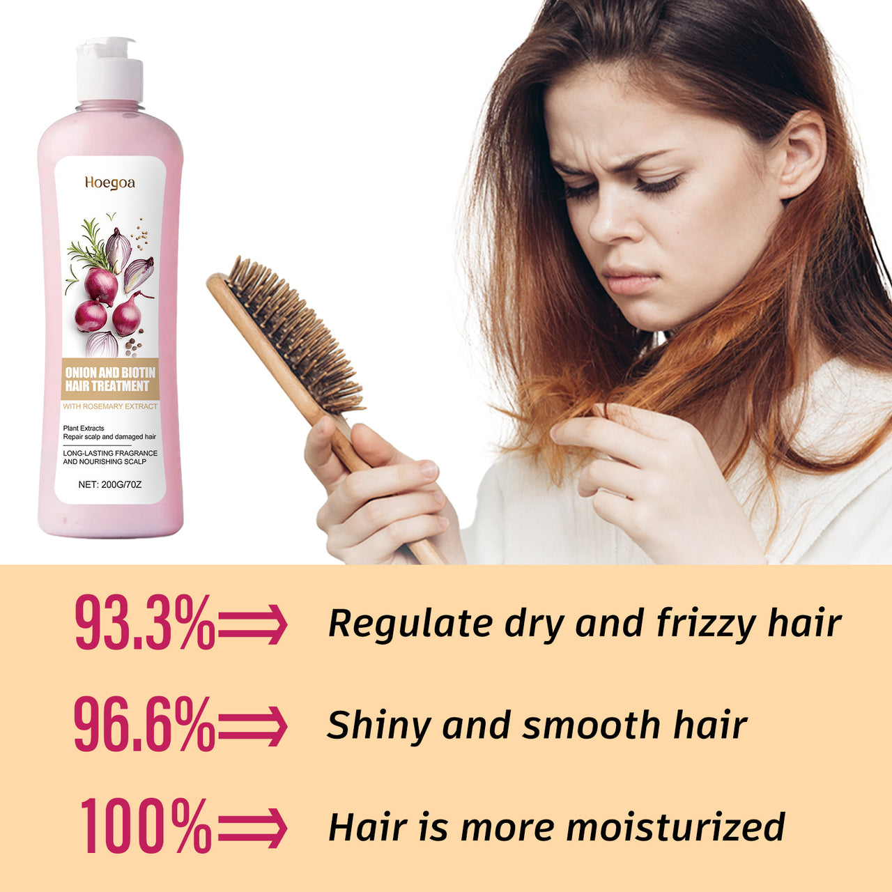 Hoegoa Hair Conditioner Is Soft, Glossy, Nourishing, Moisturizing, Non Greasy, Repairing Frizz, Splitting And Caring For Hair