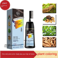 Hair Dye Dark Brown Easy To Comb Color Female Bubble Plant Natural Non-stimulation