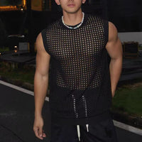 Korean Style Translucent Hollow Knitted Vest