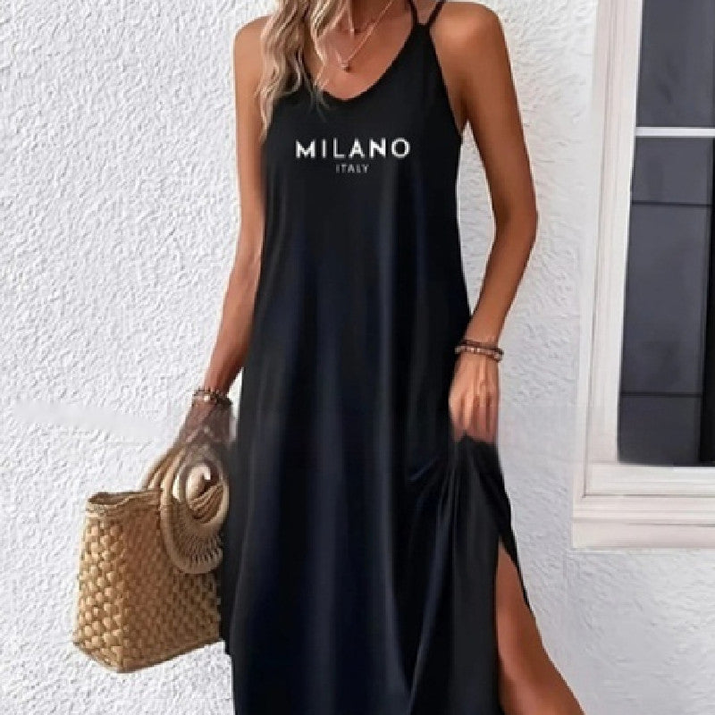 Fashion Women's Wear Solid Color Loose Vest Dress