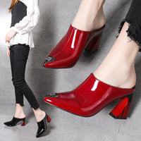 Closed Toe High Heels Women's Fashion Casual Graceful And Fashionable
