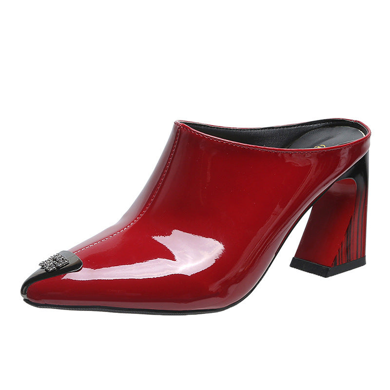 Closed Toe High Heels Women's Fashion Casual Graceful And Fashionable