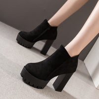 Thick Heel Fleece-lined Warm Short Boots